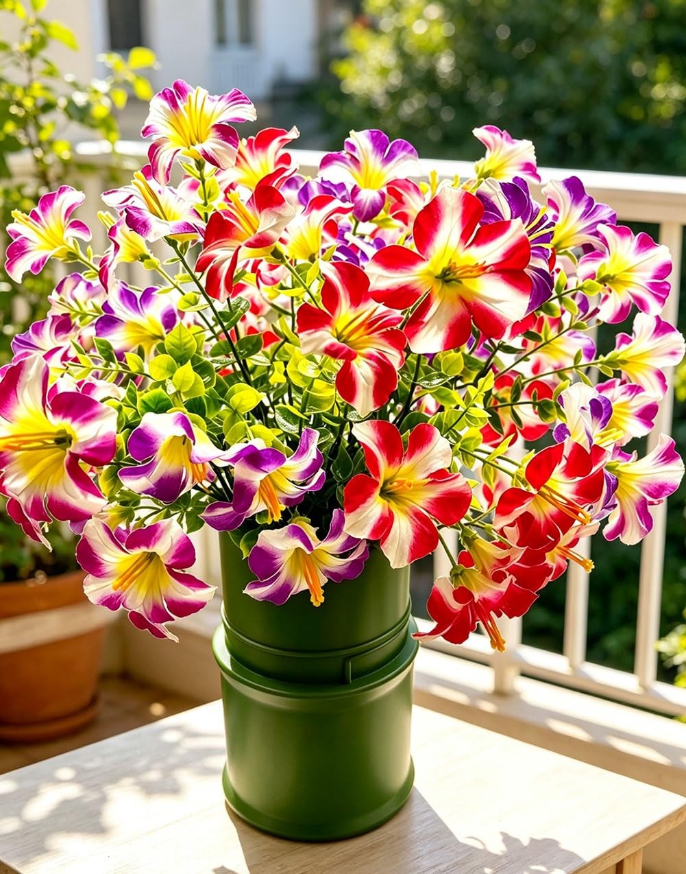 12 Bundles Artificial Colorful Morning Glory Flowers Fake Trumpet Silk Flower…