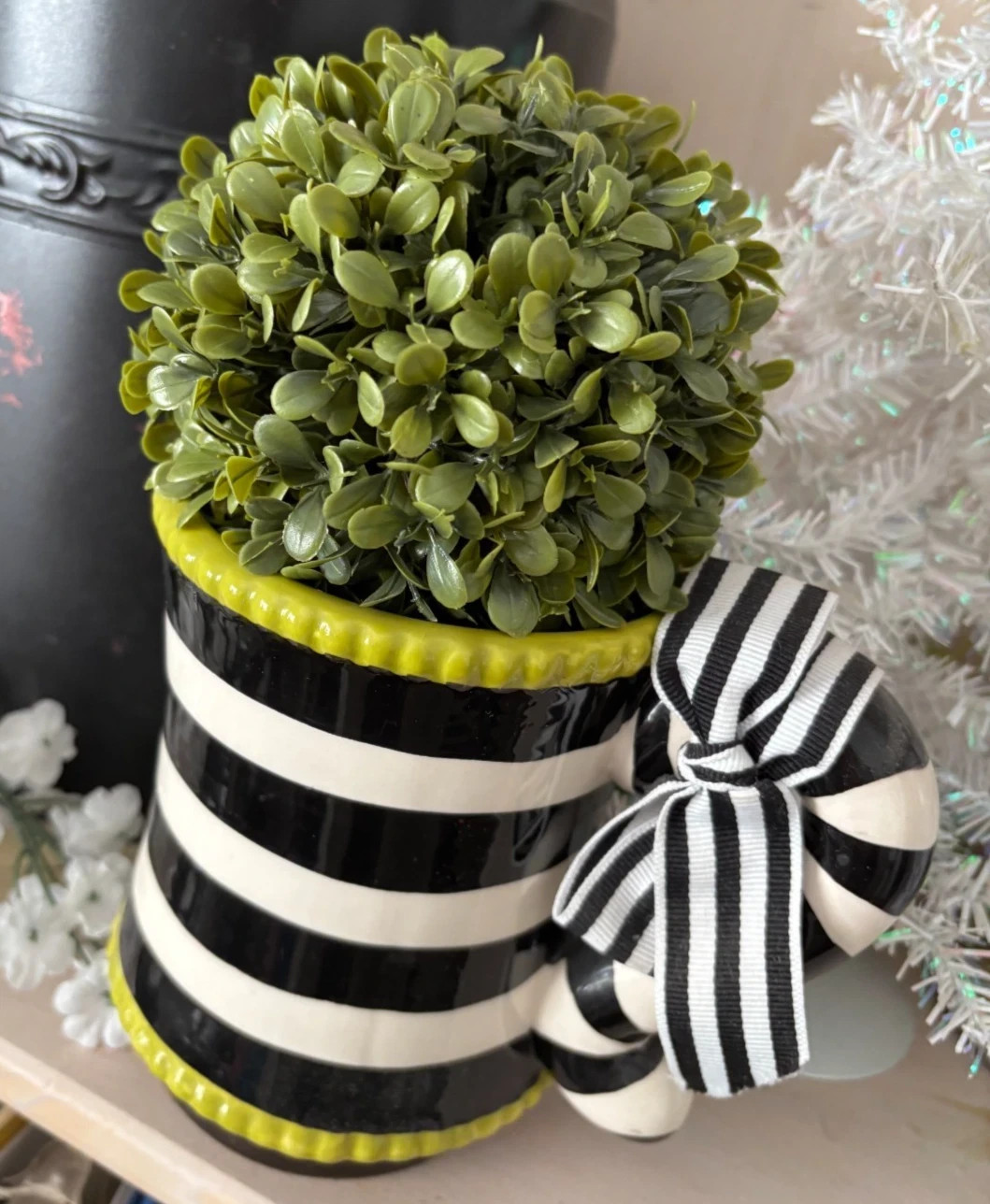 4.5″ Green FAUX BOXWOOD ORB Ball GREENERY Topiary Decor Plant Plastic