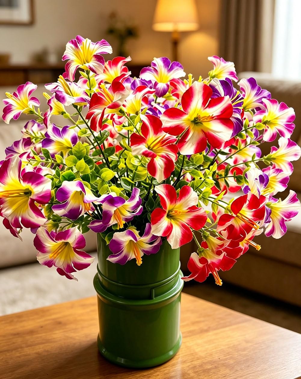 12 Bundles Artificial Colorful Morning Glory Flowers Fake Trumpet Silk Flower…