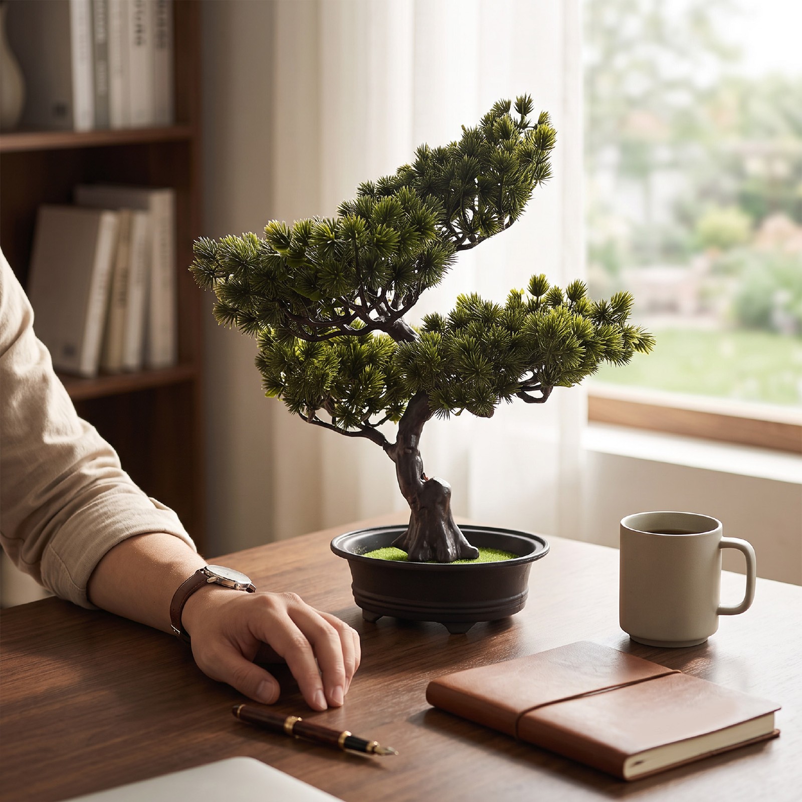 Artificial Bonsai Tree Indoor Small Fake Plant Faux Bonsai Tree Wi CHU