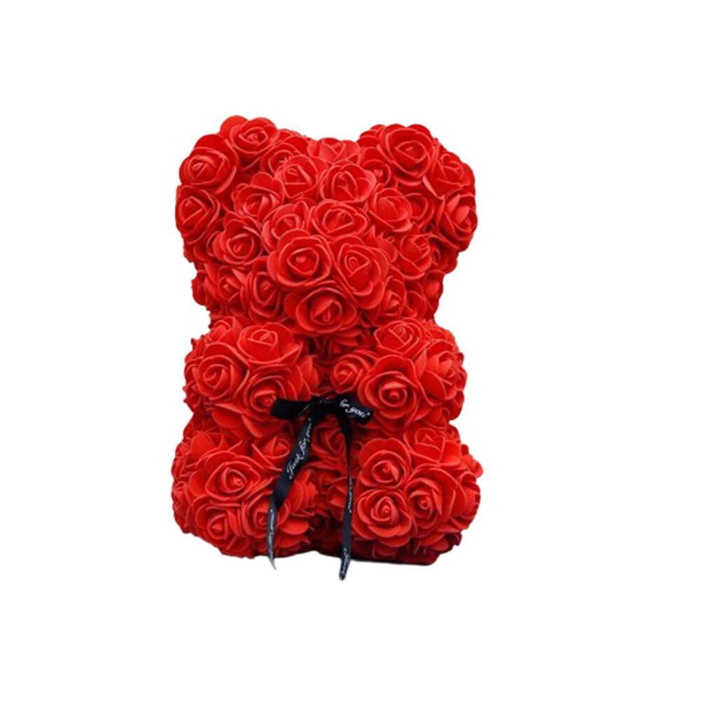 US1-2Pc 9.84Inch Flower Floral Foam Rose Teddy Bear Romantic Valentine’sDay Gift
