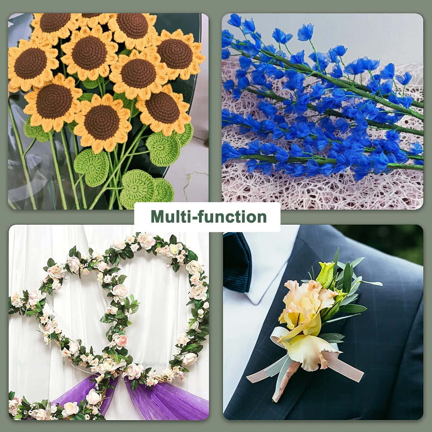 Floral Arrangement Kit W/ Green Floral Tape 22 Gauge Floral Wire Stems 26 Gauge