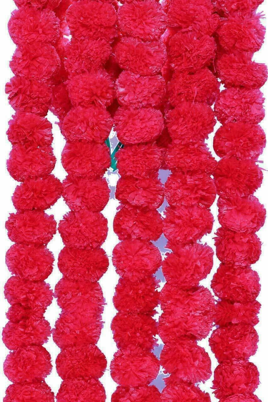 Indian Handmade Artificial Marigold Flower Garland Home Wedding Party Decoration