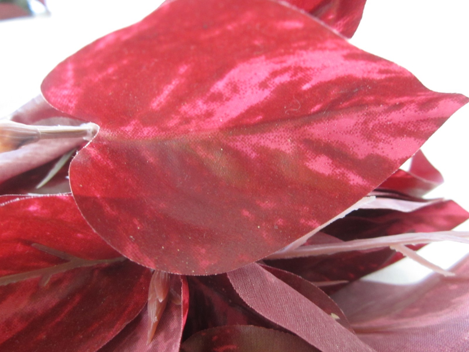 Lot of RED & GREEN Artificial Floral BUSH LEAVES Tree Branches Greenery Decor