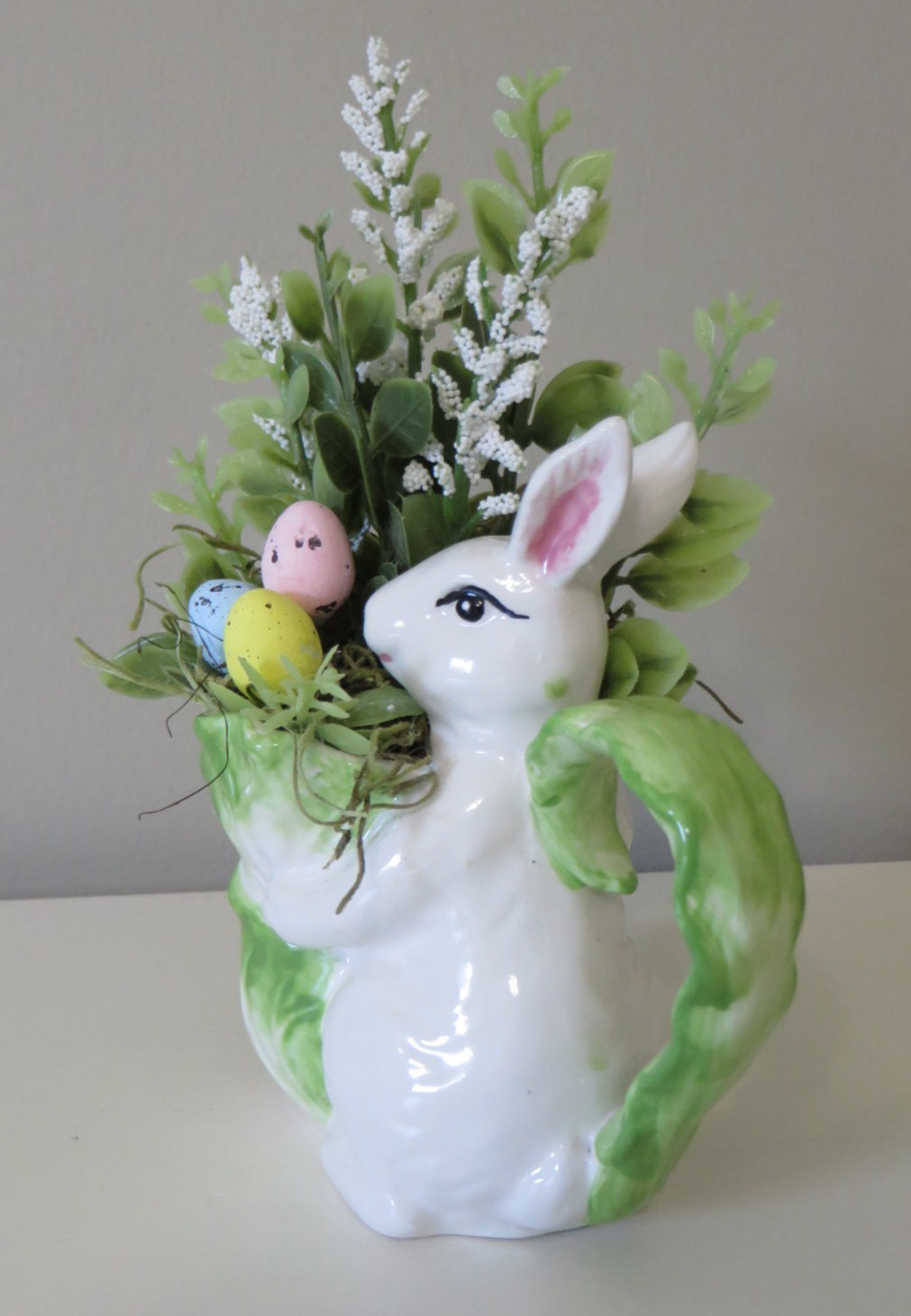 Easter Floral Arrangement in Small Decorative Ceramic Creamer – Home Decor #621