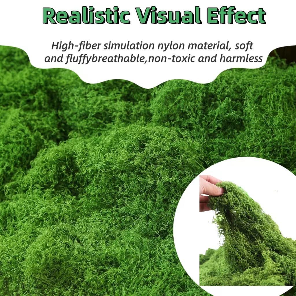 16OZ Artificial Moss for Crafts Decorative Artificial Faux Moss for Plant Cra…