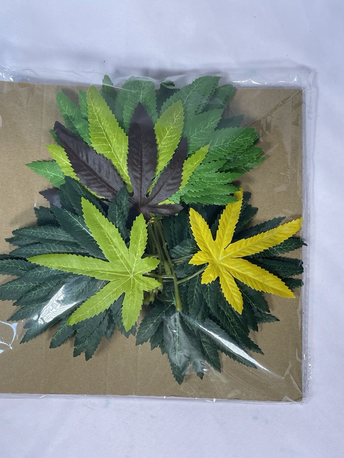 96 Faux Cannabis Leaves Artificial Pot Leaf Party Craft Decor 5” Green