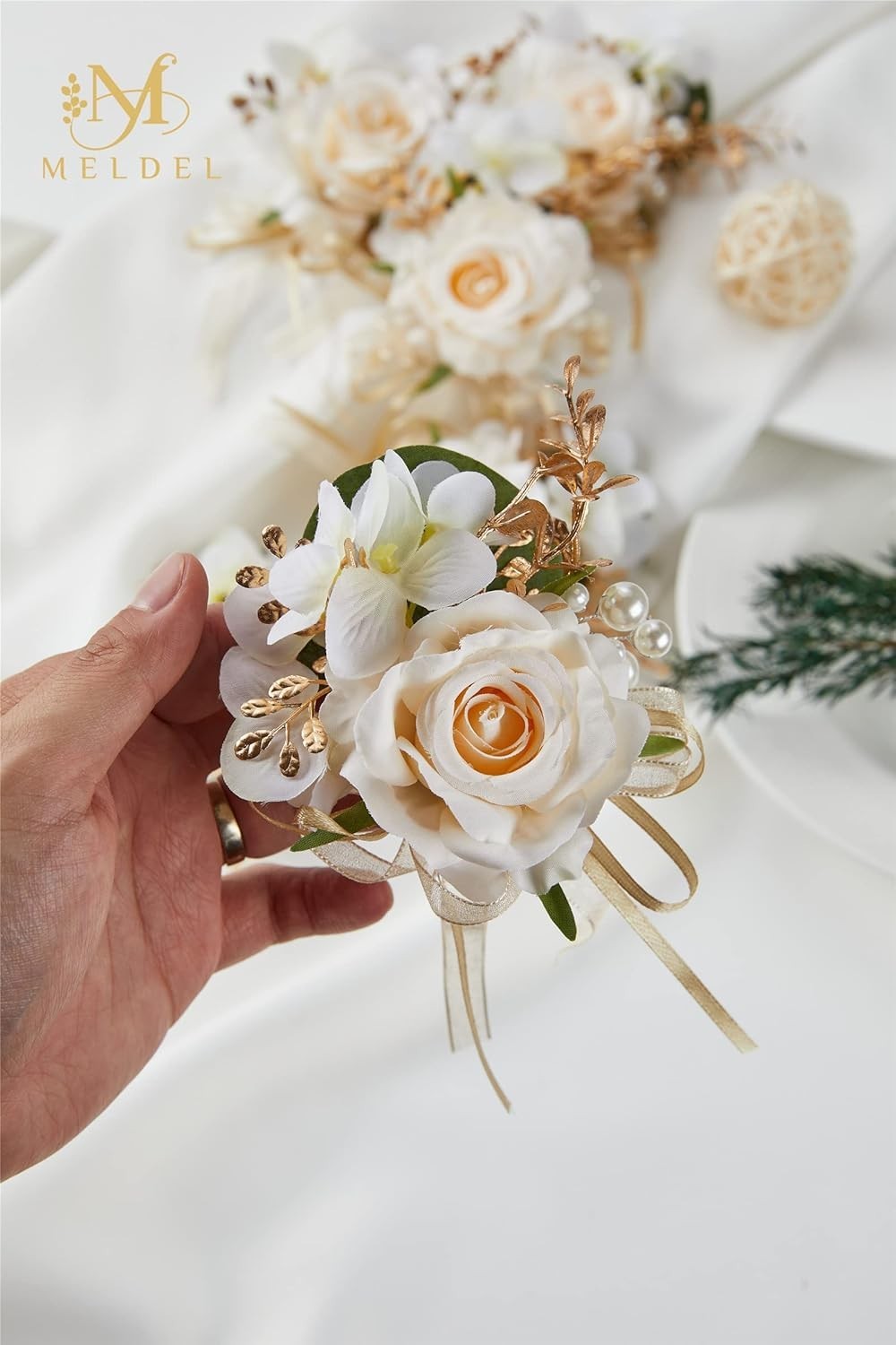 Champagne Boutonniere For Men Wedding Set Of 6 Groom And Groomsmen Boutonniere F