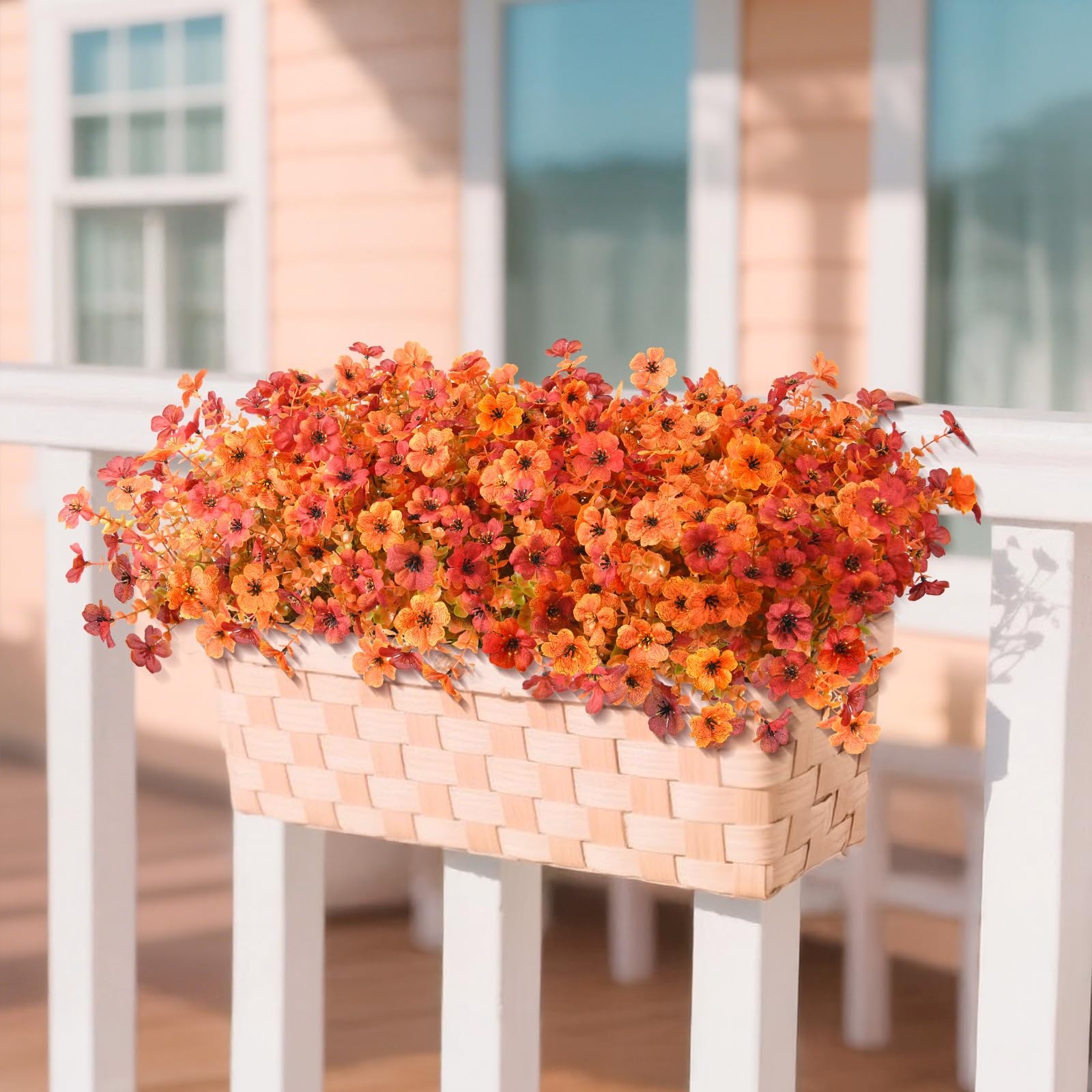 Artificial Fall Flowers for Outdoor, 12 Bundles Multicolor Fake Fall Plants …