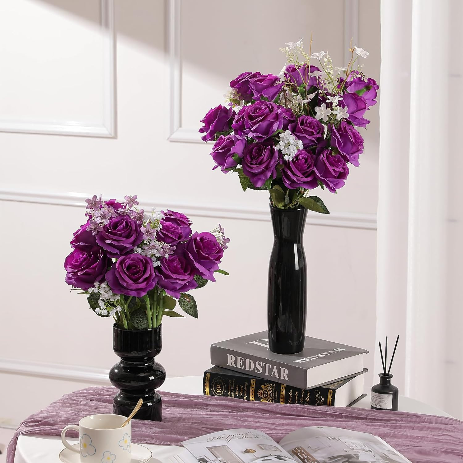 Artificial Silk Rose Flower Bouquet Lifelike Fake Rose for Wedding Home Party De