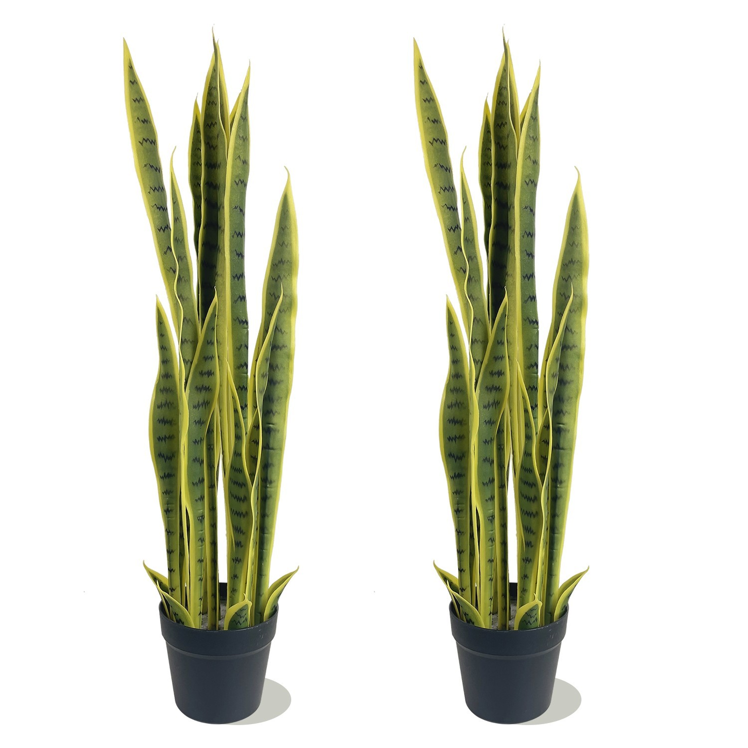 2Pcs 3FT Potted Fake Snake Plant, Realistic Foliage for Home