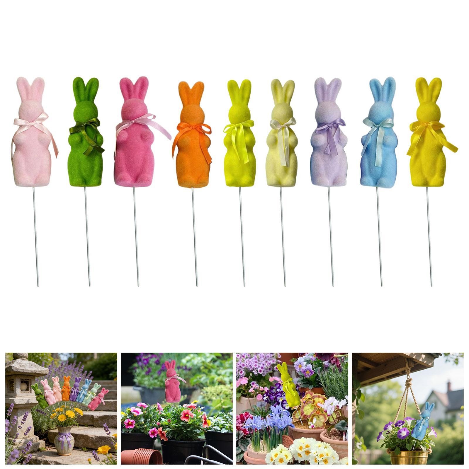 Easter Bunny Garden Stake Rabbit Statue for Porch Indoor Outdoor Holiday
