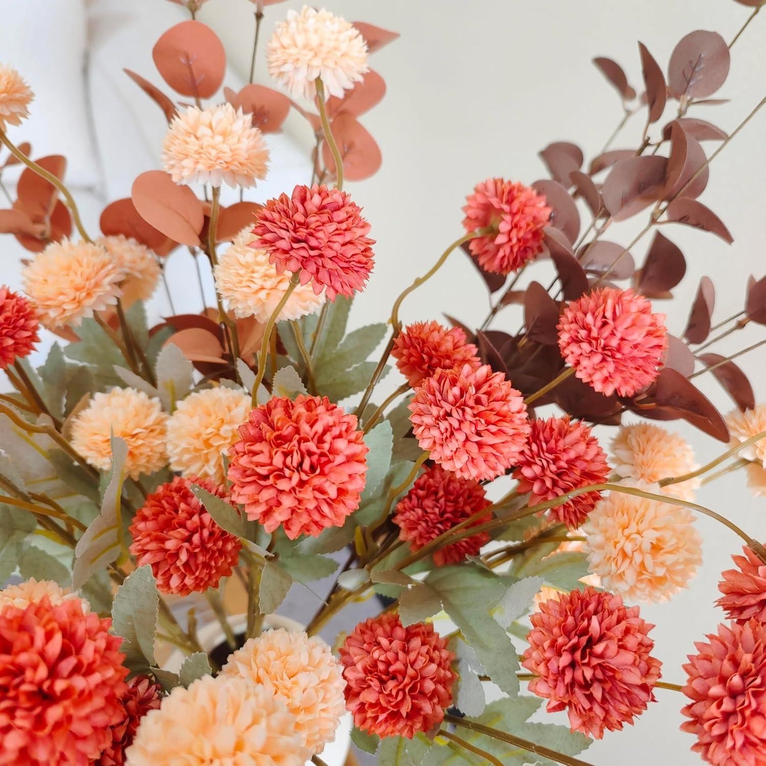 1PC Orange Artificial Chrysanthemum Flower Stem Mini Home Table Wedding Decor