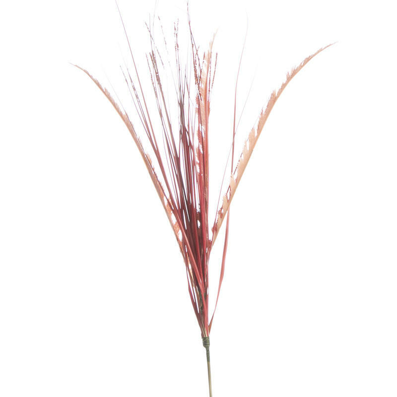 Factory Direct Craft Trio of Artificial Red Feather Fern and Grass Sprays