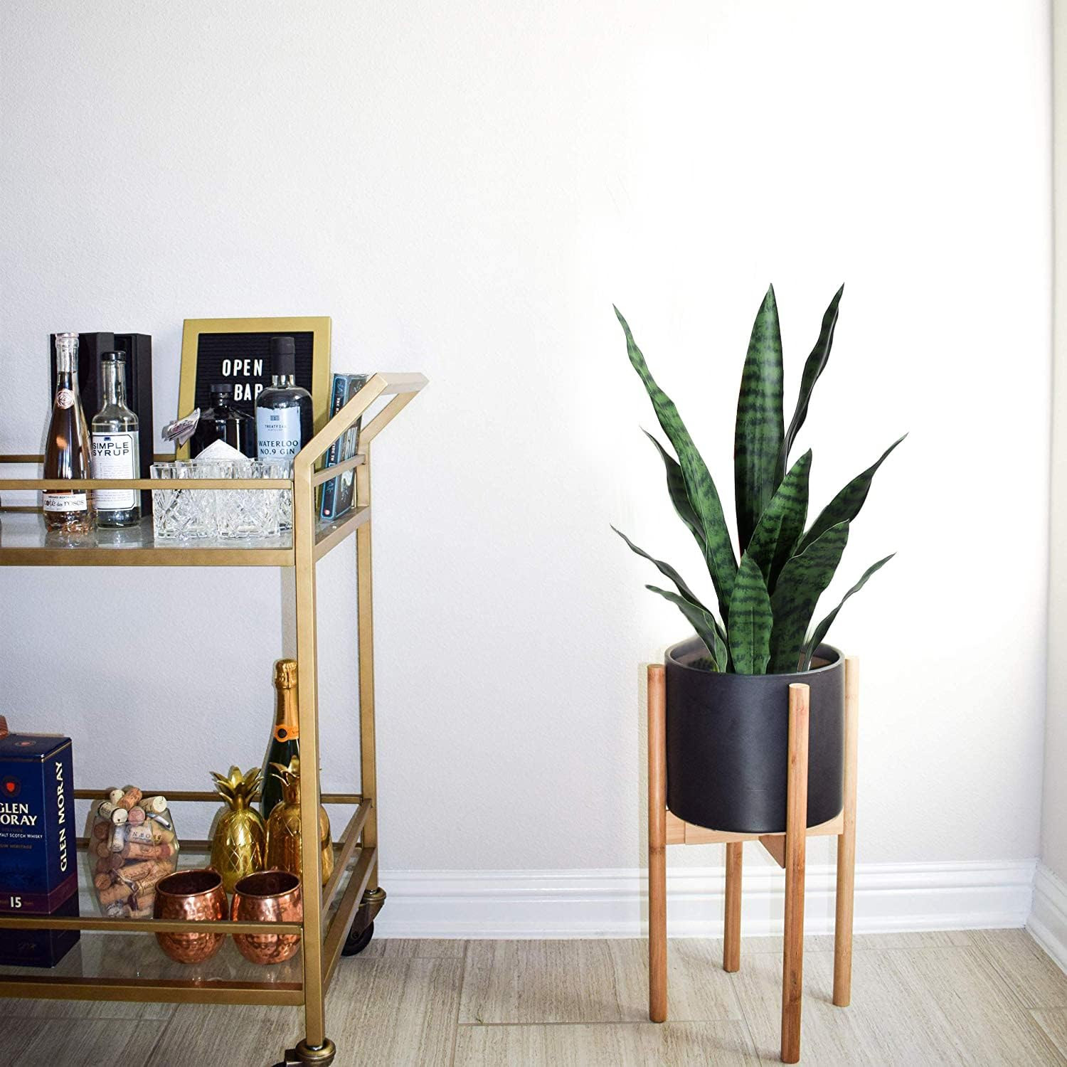 Planta de serpiente artificial Sansevieria falsa de 22 pulgadas