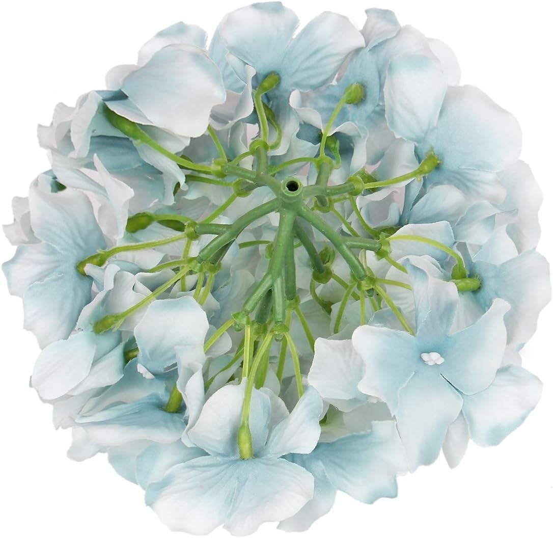 Silk Hydrangea Heads Artificial Flowers Heads with Stems for Home Wedding Dec…