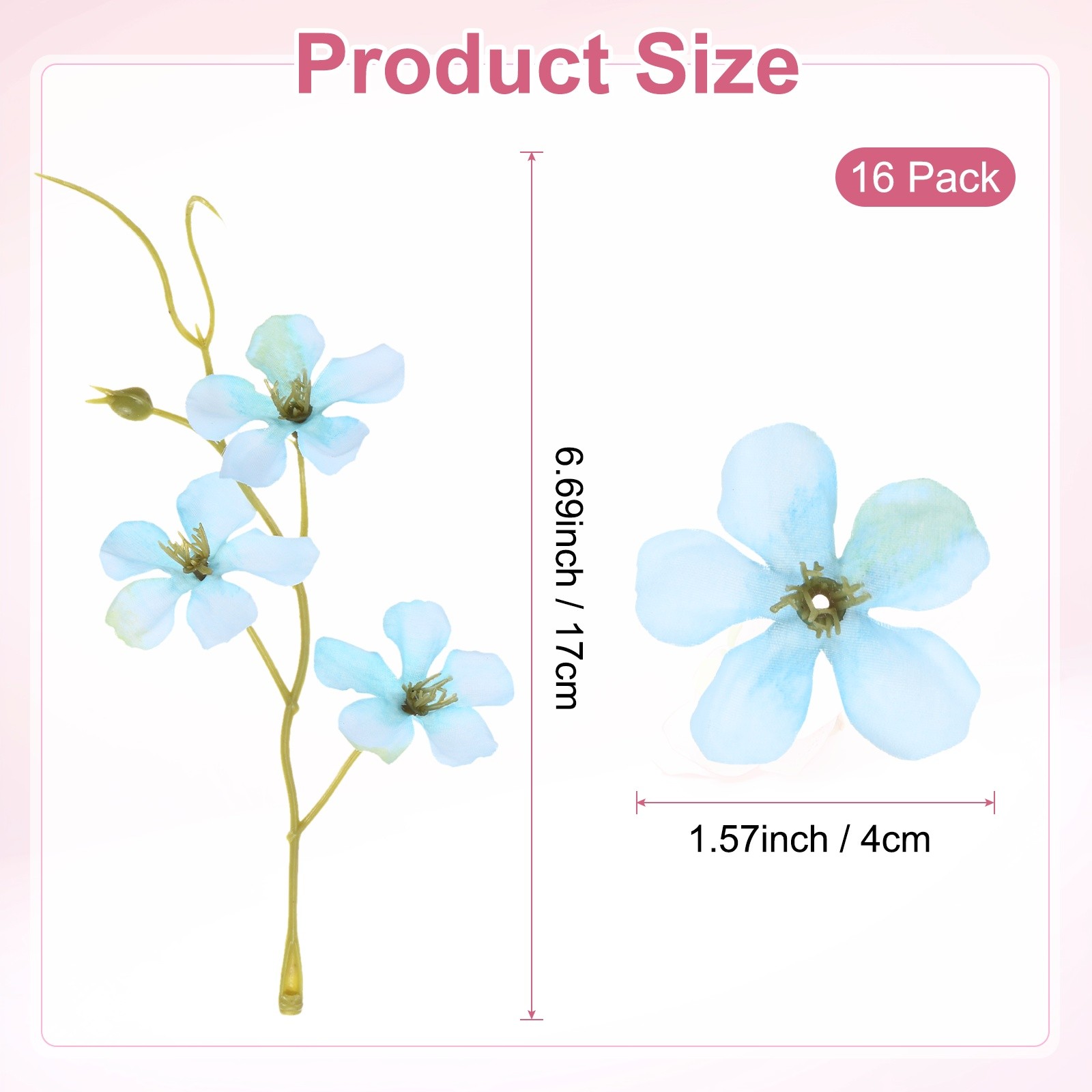 16-Pack Artificial Orchid Flowers Faux Silk Pea Flowers for Home[Blue Green]