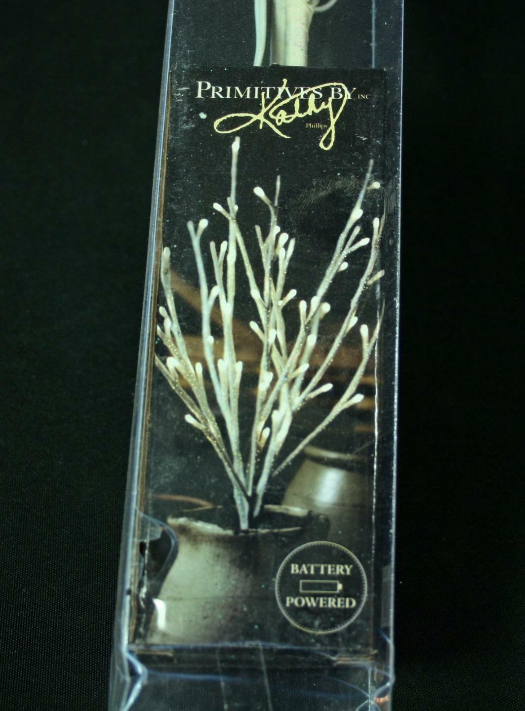 2 Stem Primitives By Kathy Nature’s Glow Glitter Twigs Lighted Willow Branch