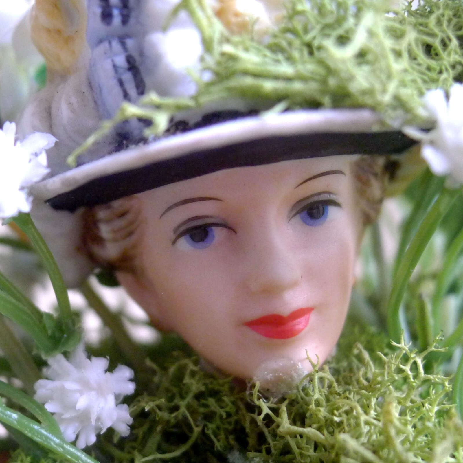 Mixed Media Floral Arrangement Weird Art Assemblage Has Anyone Seen Auntie? OOAK