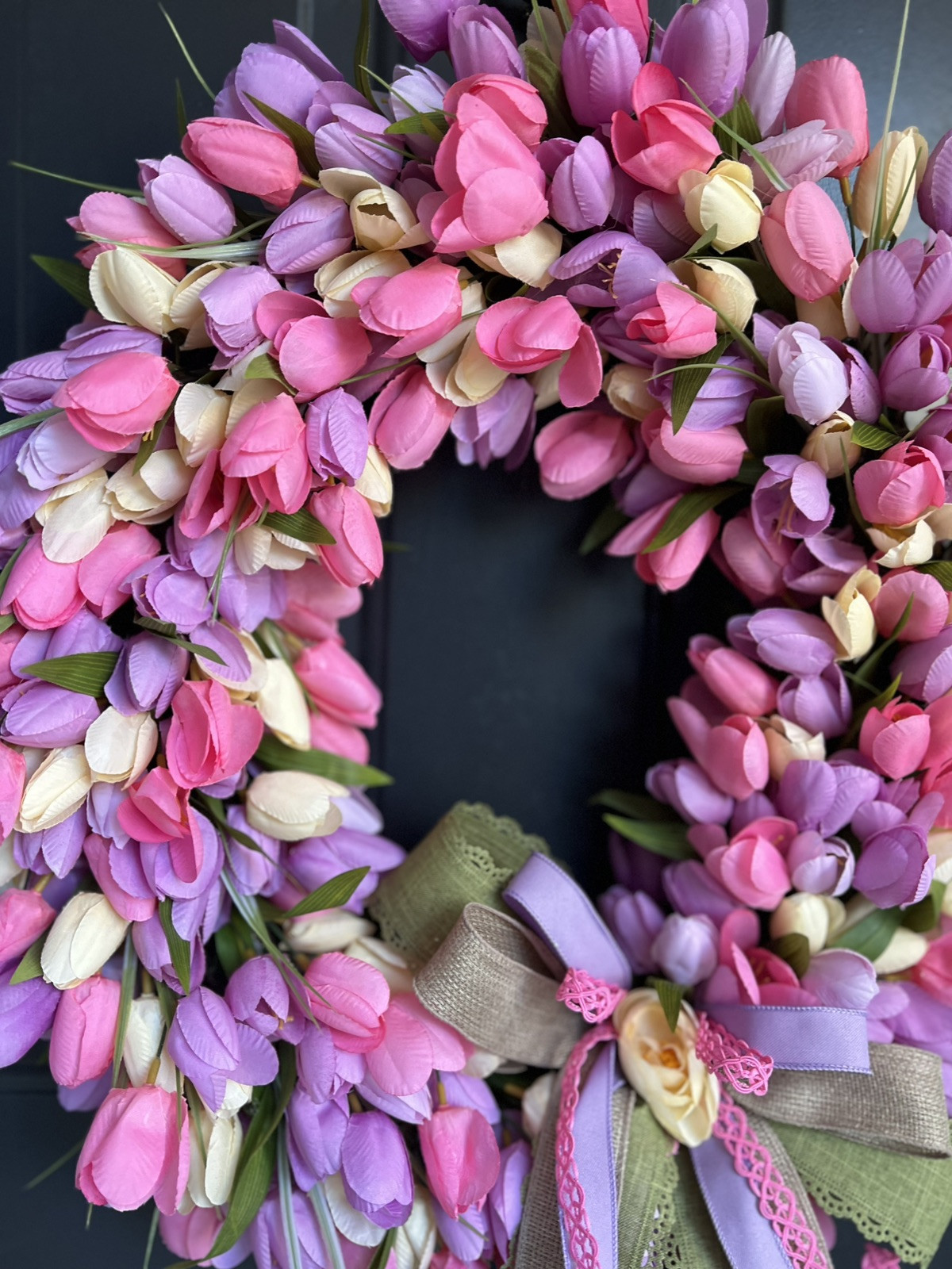Tulip Wreath, Spring Wreath, Wreath For Mom, New Home Gift, Tulip Lover