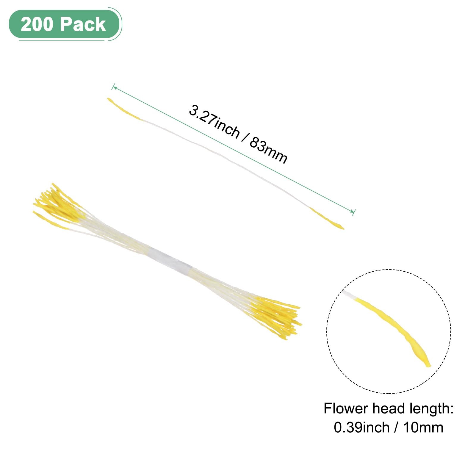 200 PCS Yellow Mini Double Head Flower Stamen Kit DIY Wreath Decoration