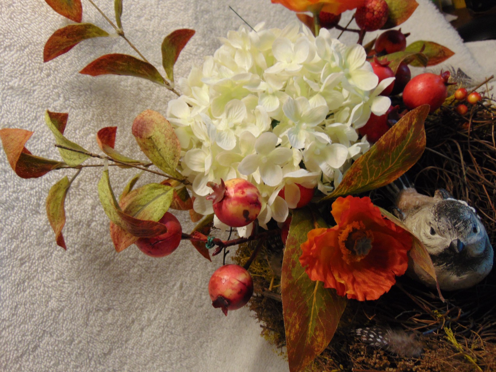 Table Decor Floral Twig Bird Nest 9.75″ Wide 9″ Tall