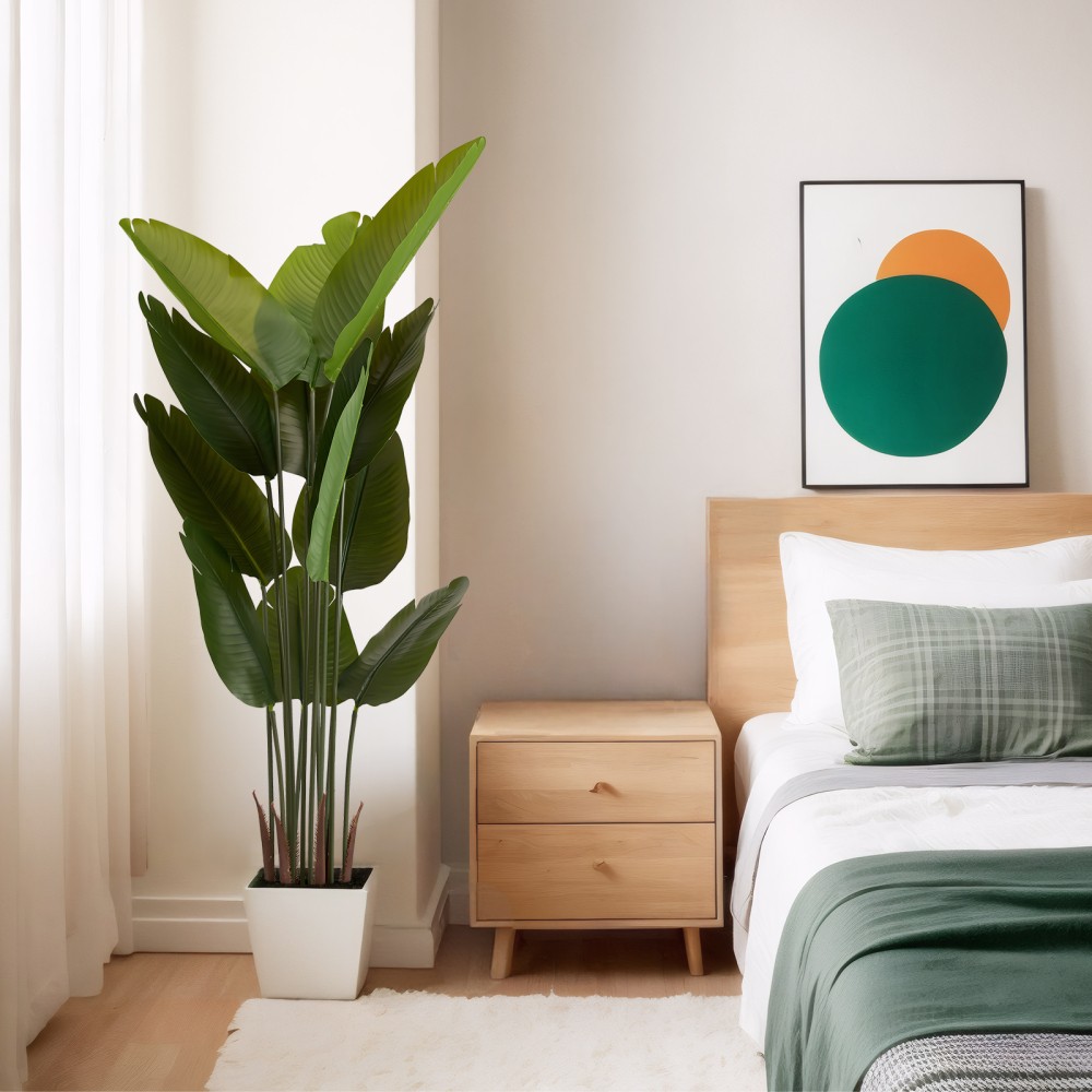 5.2FT Artificial Bird of Paradise Plant Set of 2 Faux Palm Tree Indoor Outdoor
