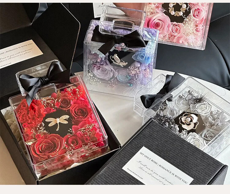 Wholesale Acrylic Roses in an Eternal Gift Box with Perfume Bottles