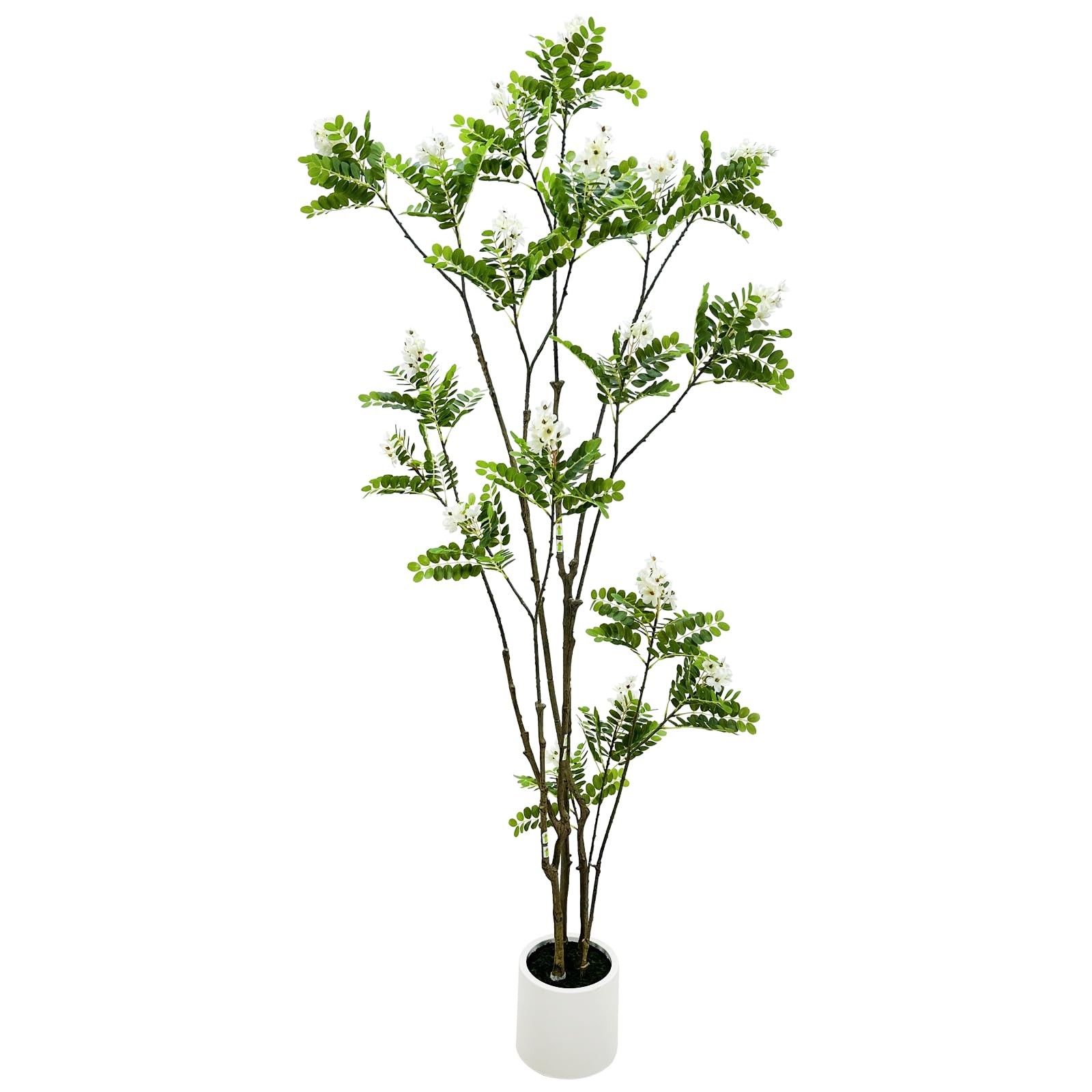 7FT False Acacia Tree, White Flower Plant Indoor Outdoor Decor