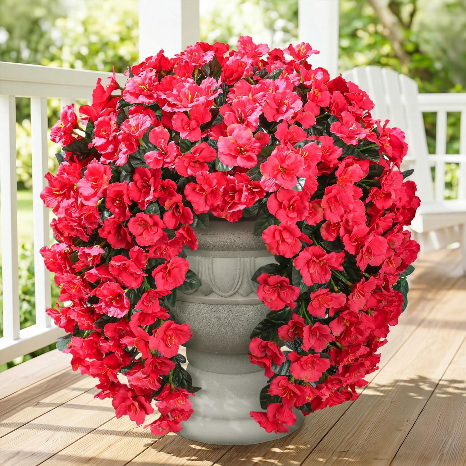 Fake Hibiscus Artificial Hanging Flowers Plants for Outdoors Decoration, 2Pcs Si