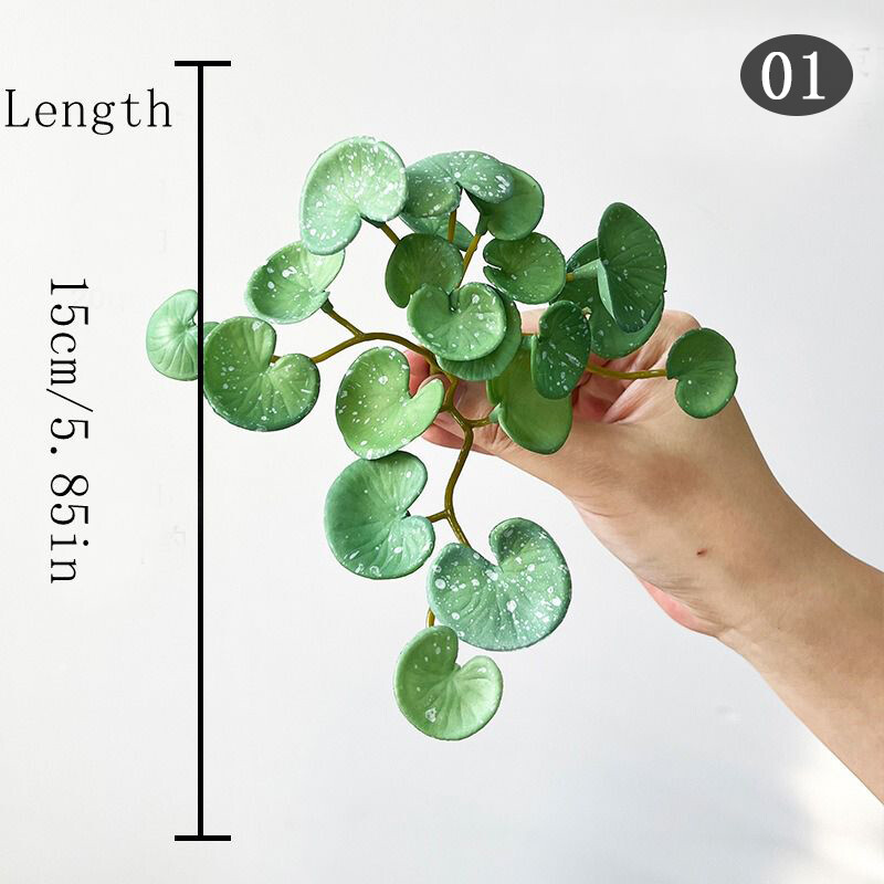 1PC Artificial Plant Mini Bouquet Copper Coin Grass Soft Glue False Green Plants