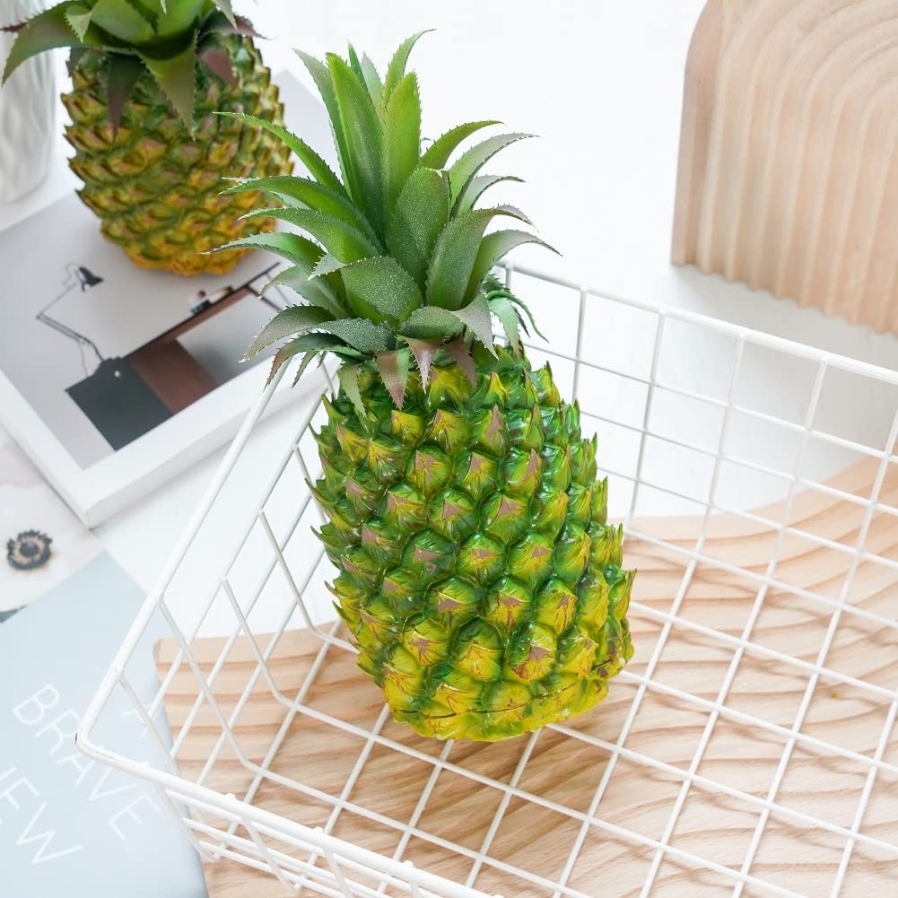 2 Pack Artificial Pineapple Simulated Fruit Decor Lifelike Model Green Large
