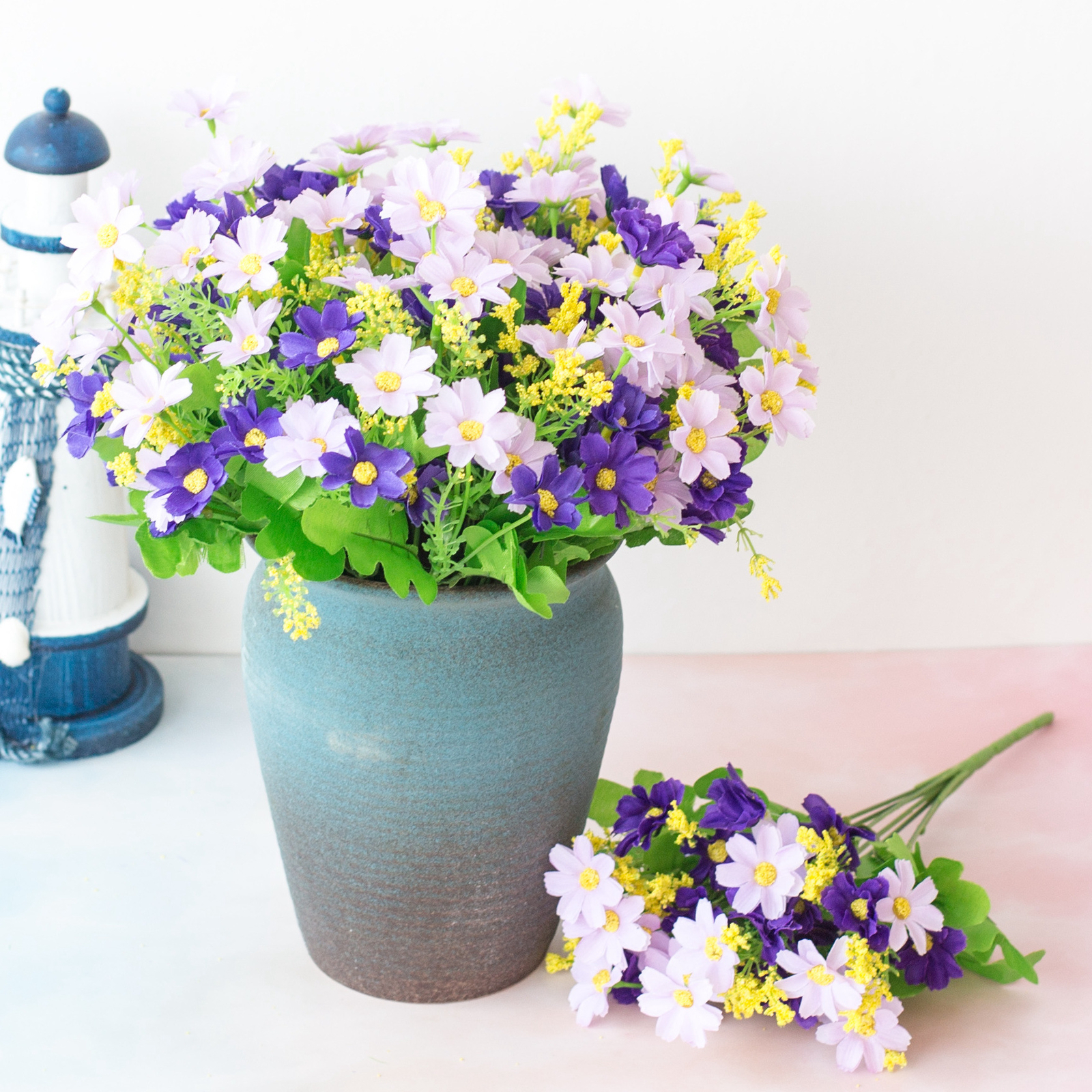 US Outdoor Artificial Flower Fake Plant Garden Chrysanthemum Home Decoration