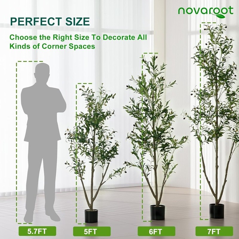 Lifelike Artificial Olive Tree Indoor Planter W/ Moss LED Lights Low Maintenance