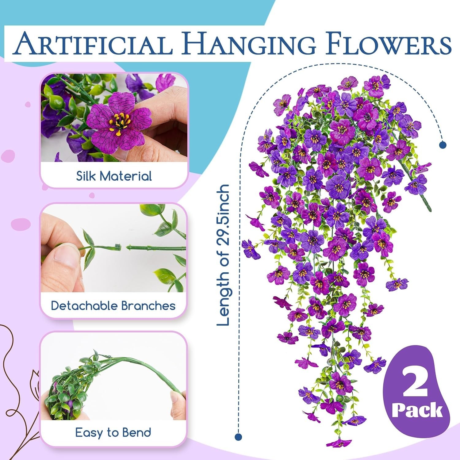 Lightweight UV Resistant Flowers – Two Bunches for Stunning Spring Arrangements