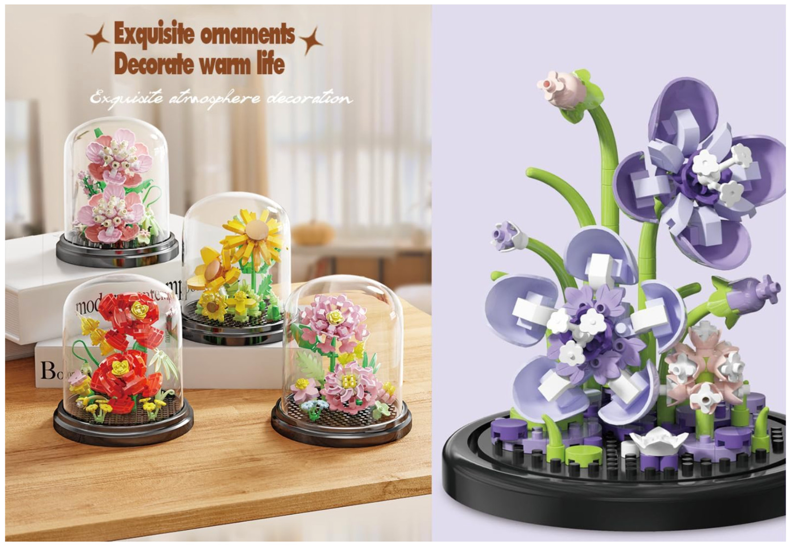 Home Bouquets Dust Cover Set Building Toy Creative Assembly Bonsai Tree