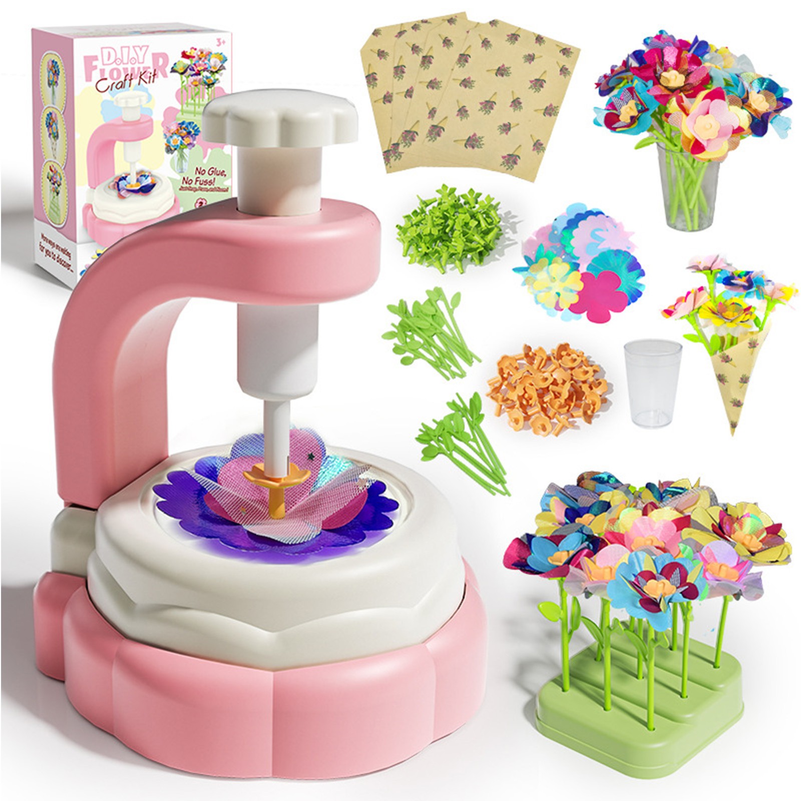 DIY Fabric Flower Craft Kit for Kids,Flower Bouquets Toys,STEM Educational Toy
