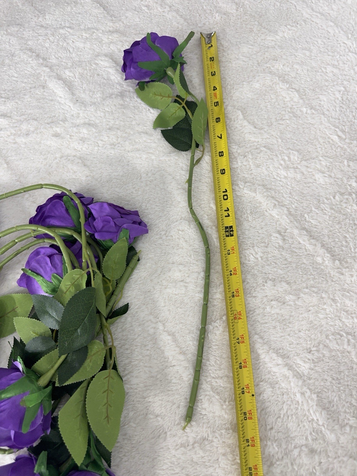 Pkg of 10 Pcs Artificial Flowers, Purple, Decoration, Approx 20″, NEW Roses