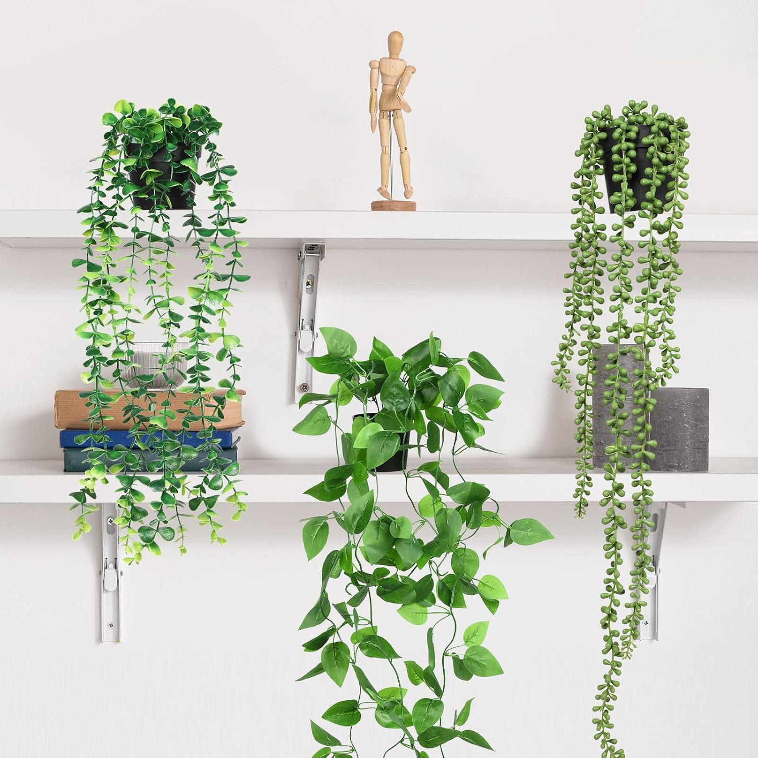 16 Pcs Faux Hanging Plants for Home, Office, and Garden Decor