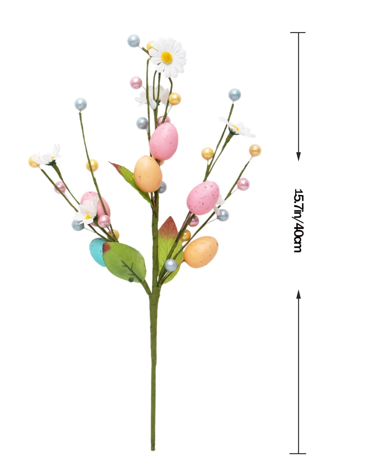 Artificial Easter Stems Spring Picks with Eggs and Colorful Berries Leaves Tw…