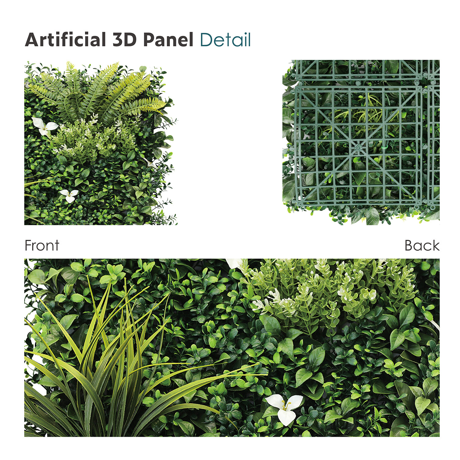 20″x20″ Artificial Faux 3D Mix Leaf Privacy Fence Home Outdoor Decor Panel V5