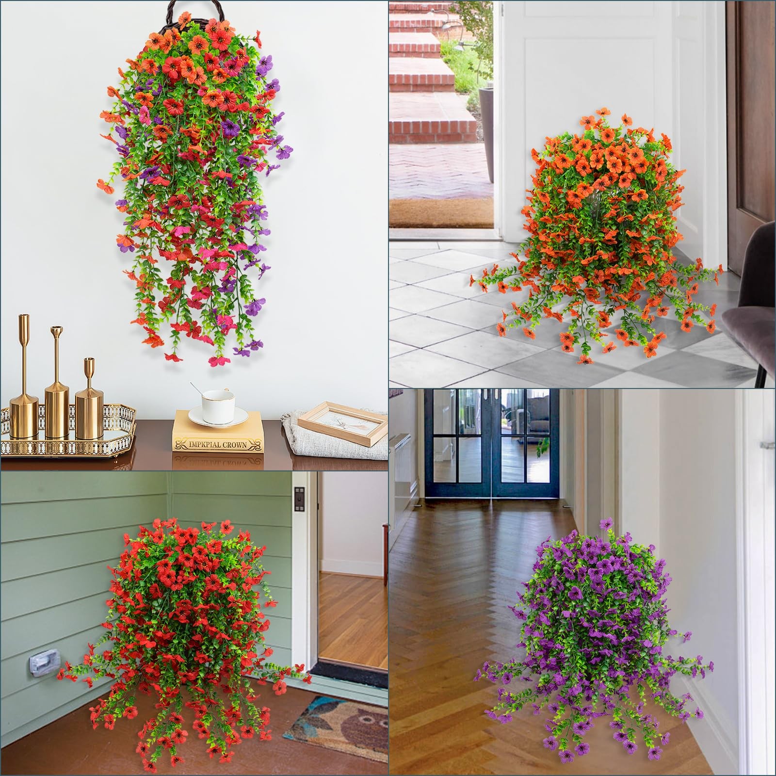 8 Pack Mix Color Artificial Hanging Flowers Silk Colorful Daisy for Fake Plan…