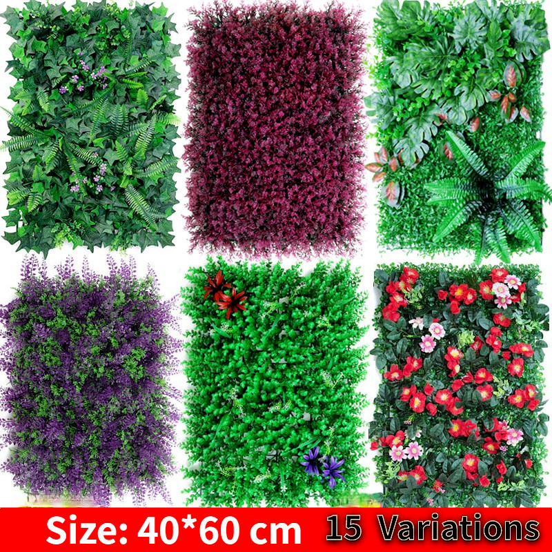 1pc Artificial Lawn Grass Carpet Fake Flower Background Wall Backdrop Decoration