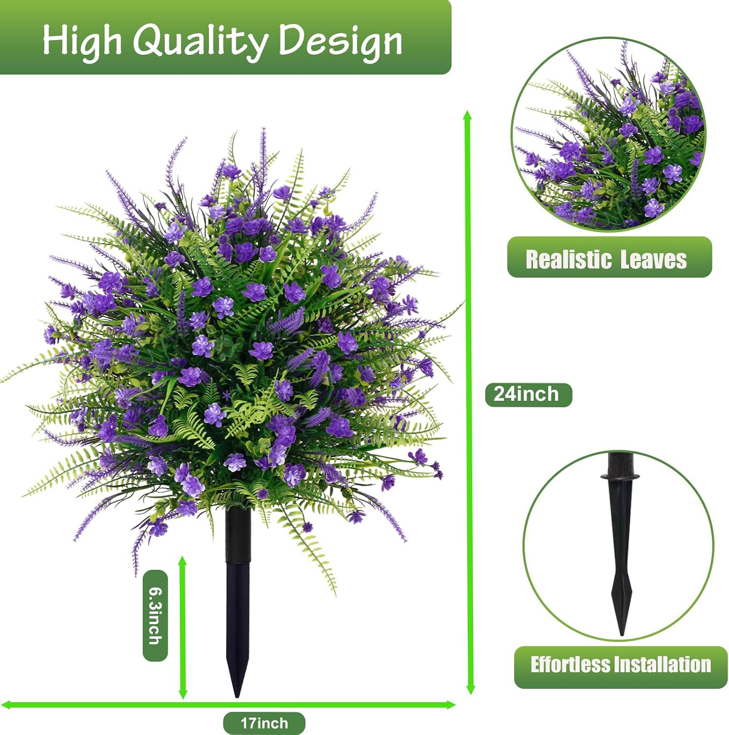 Set of 2 UV Resistant Artificial Boxwood Ball Topiary Plants with Stakes
