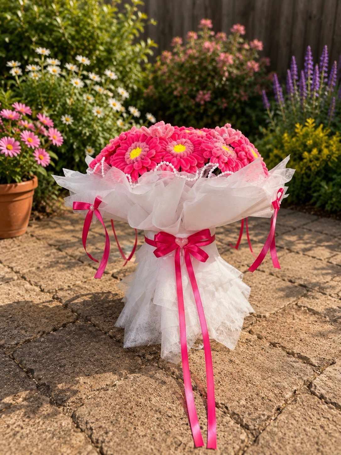 Handmade Pipe Cleaner Gerbera Bouquet | Custom Gift | Unique Floral Arrangement