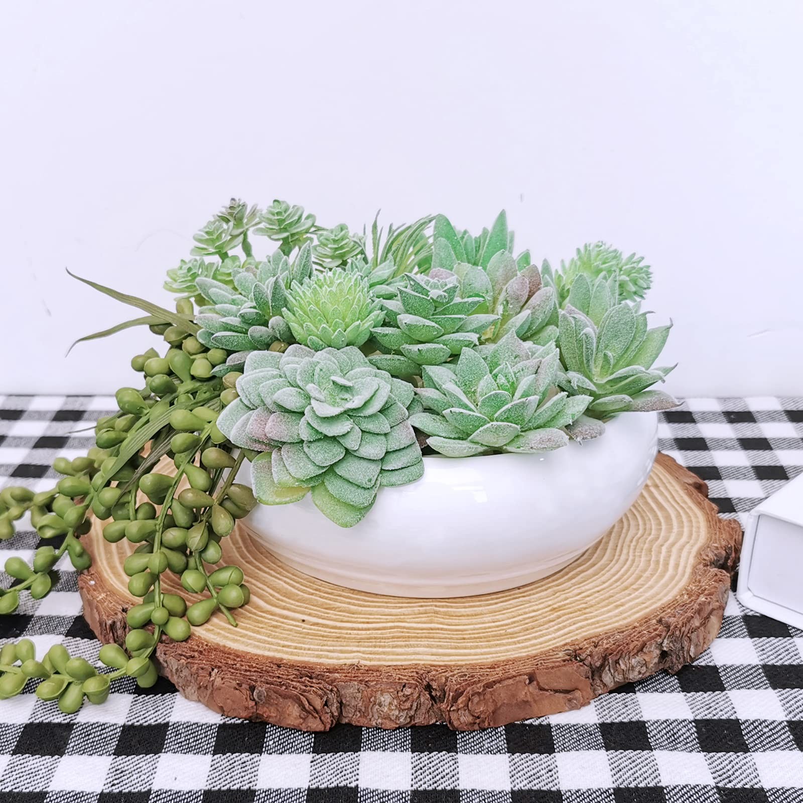 Realistic Flocked Artificial Succulents Mini Fake Plants for Garden Craft