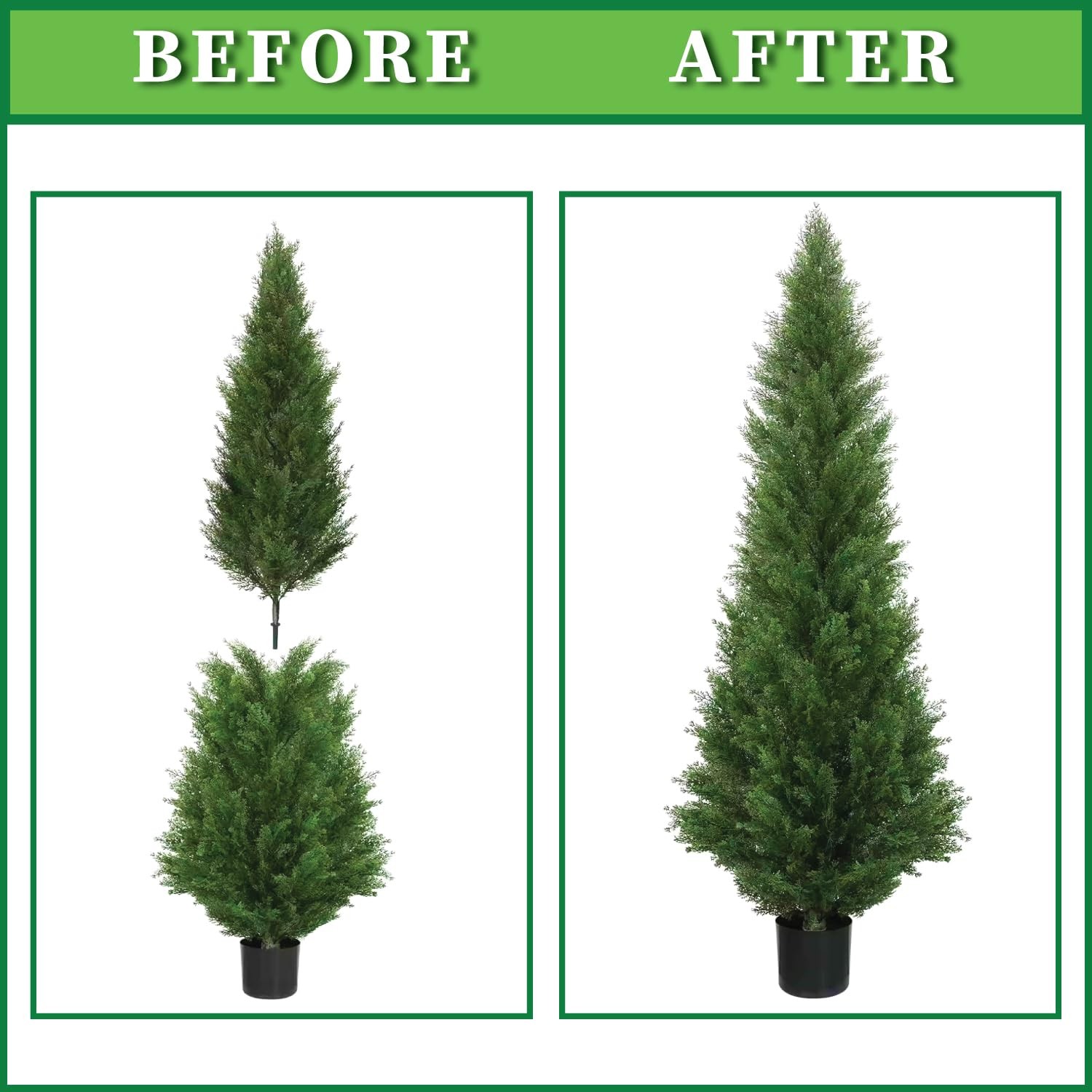 5 Foot Artificial Topiary Cedar Trees Potted Indoor Outdoor Plants