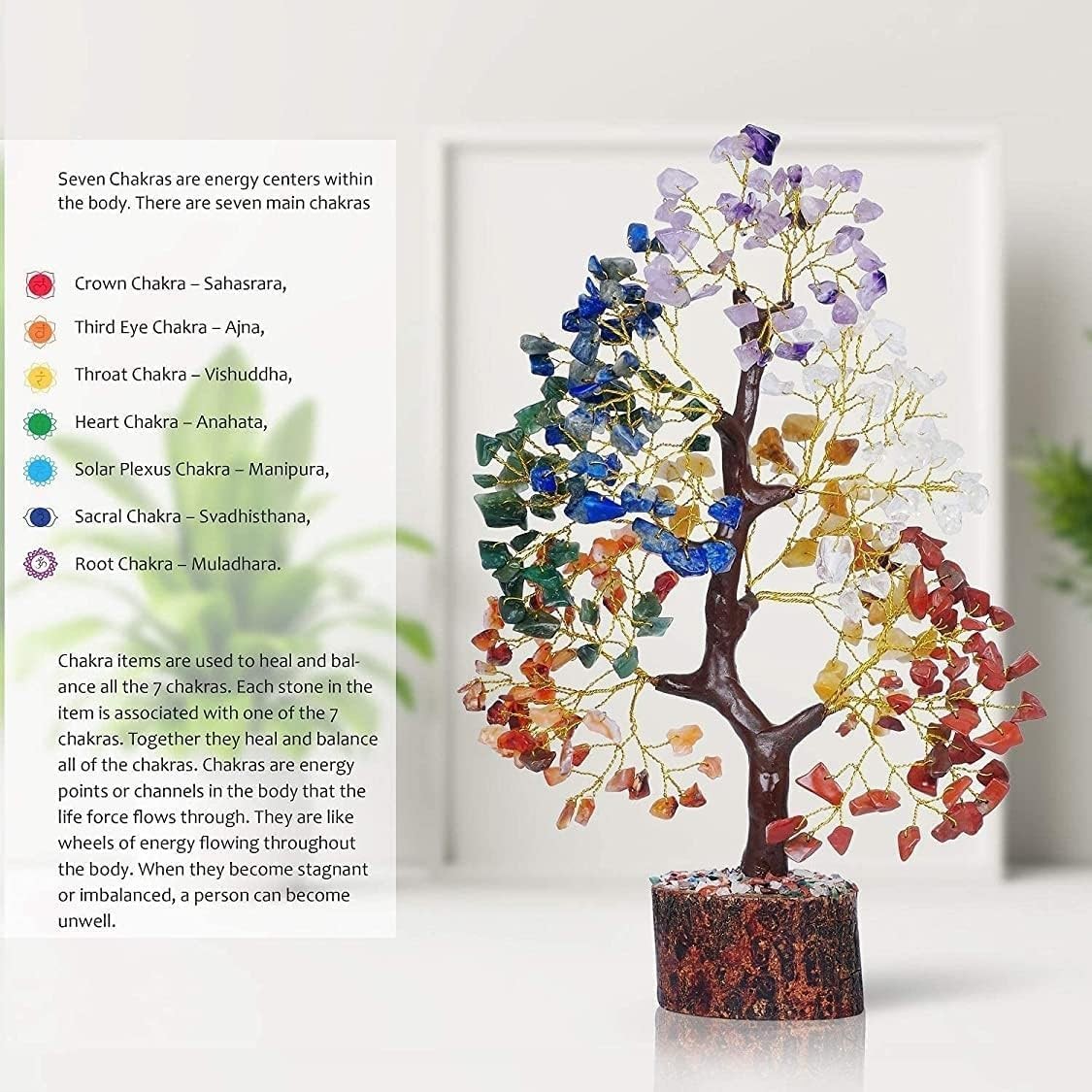 Chakra Crystal Tree – Handmade Healing Crystal Trees with 7 Chakra Stones | T…
