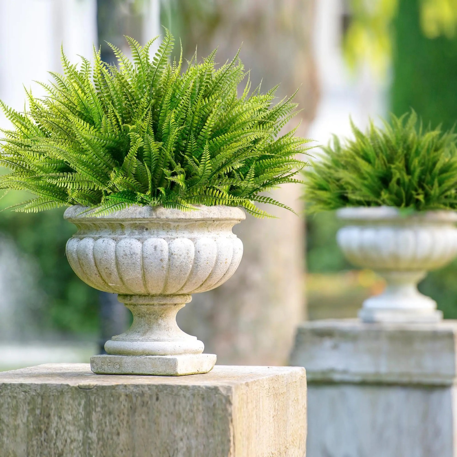 4 pieces Larksilk Large Artificial Fern Plant Silk UV resistant indoor/outdoor
