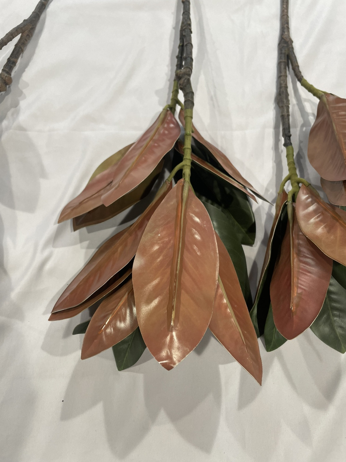 3 Pcs Magnolia Artificial Leaves Branches Faux Magnolia Leaf with Long Stems